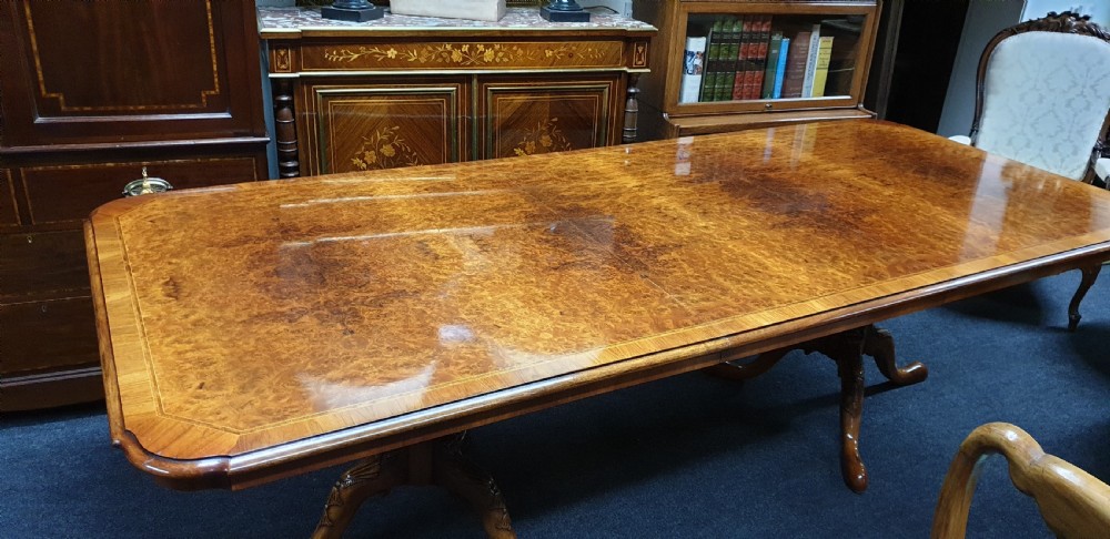 12 Seater Burr Walnut Dining Table View XIII