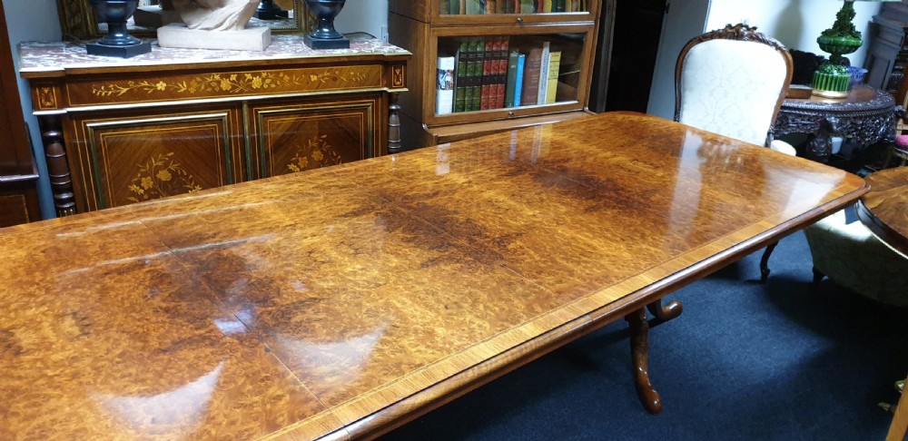 12 Seater Burr Walnut Dining Table View XVI