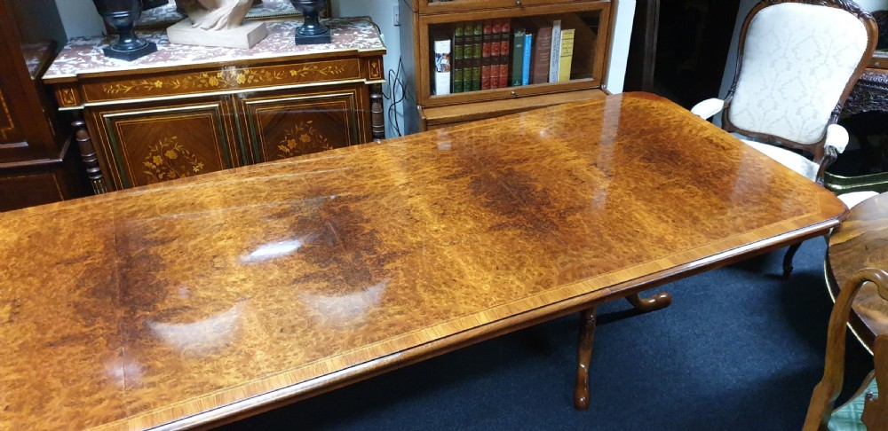 12 Seater Burr Walnut Dining Table View XVII