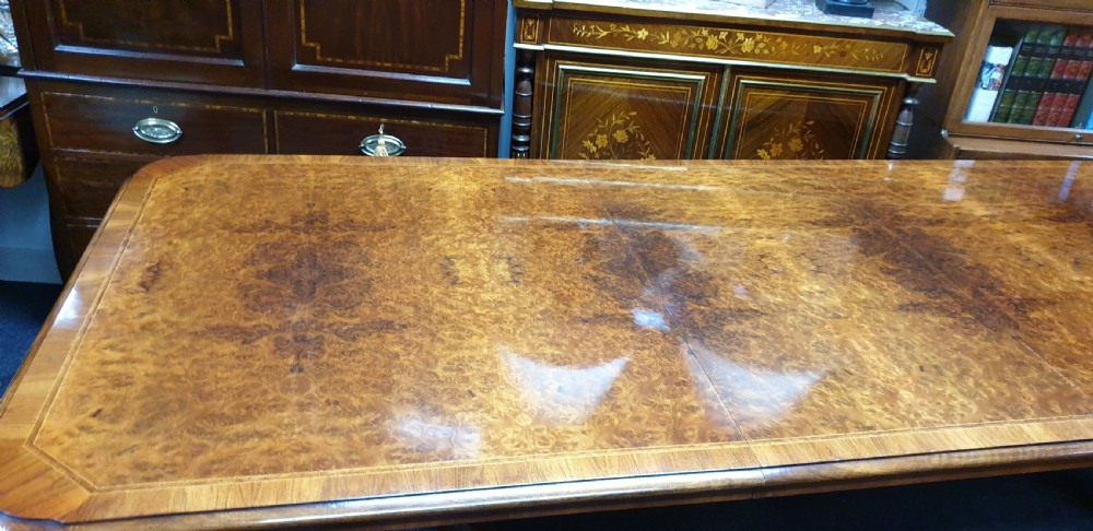12 Seater Burr Walnut Dining Table View XVIII