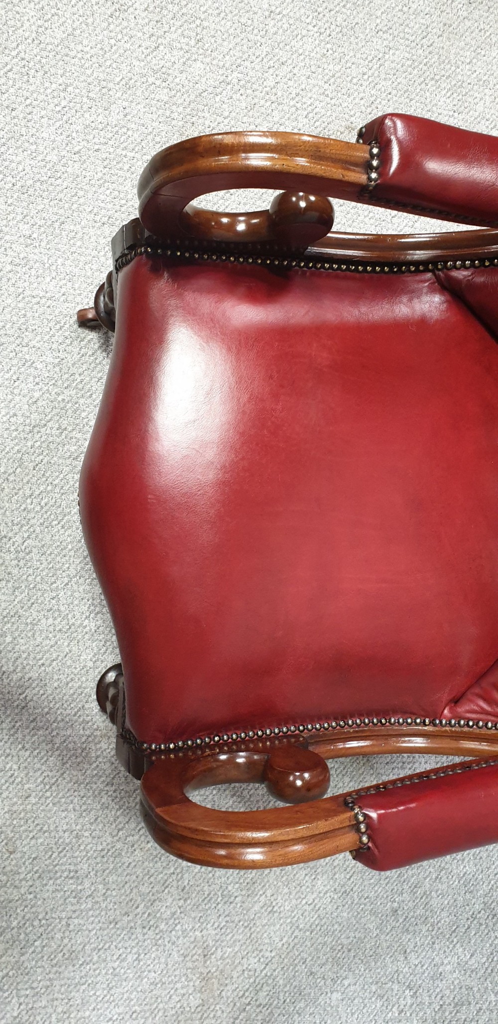 Fabulous William 4th Leather Library Chair  View IV