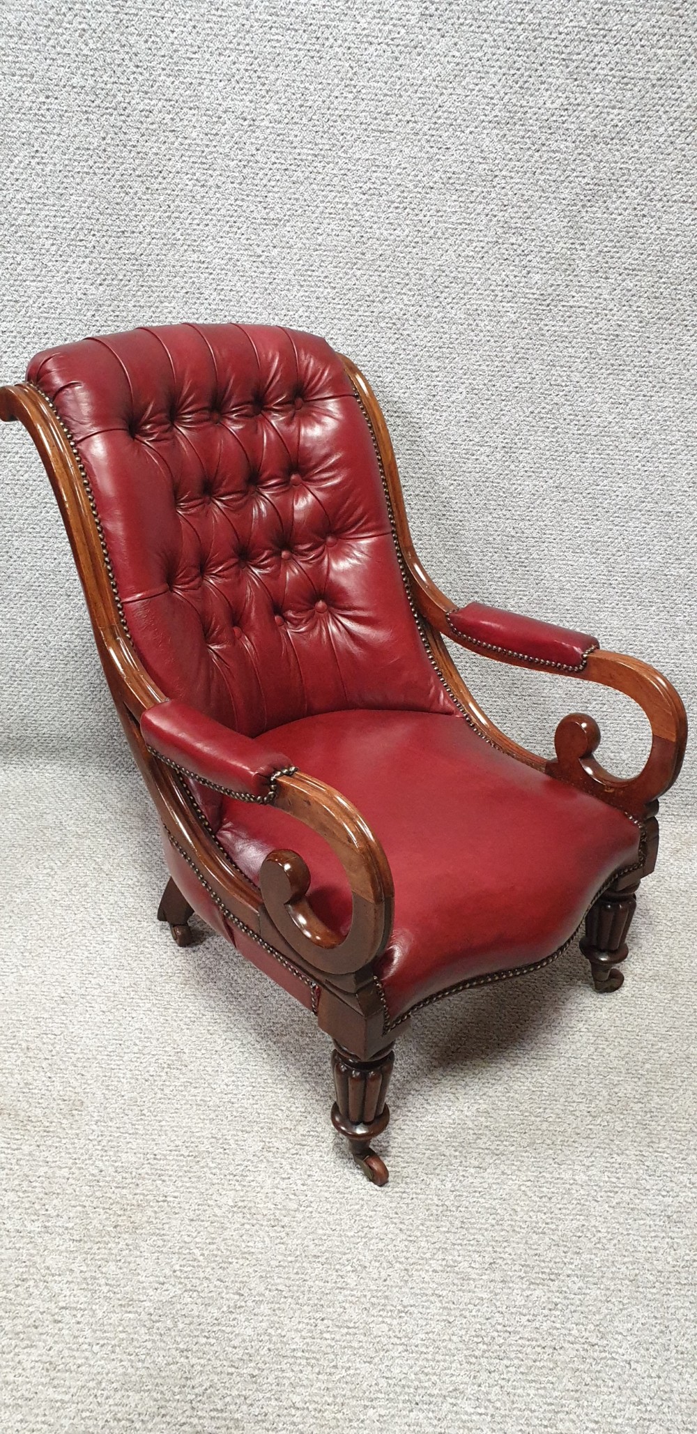 Fabulous William 4th Leather Library Chair  View V