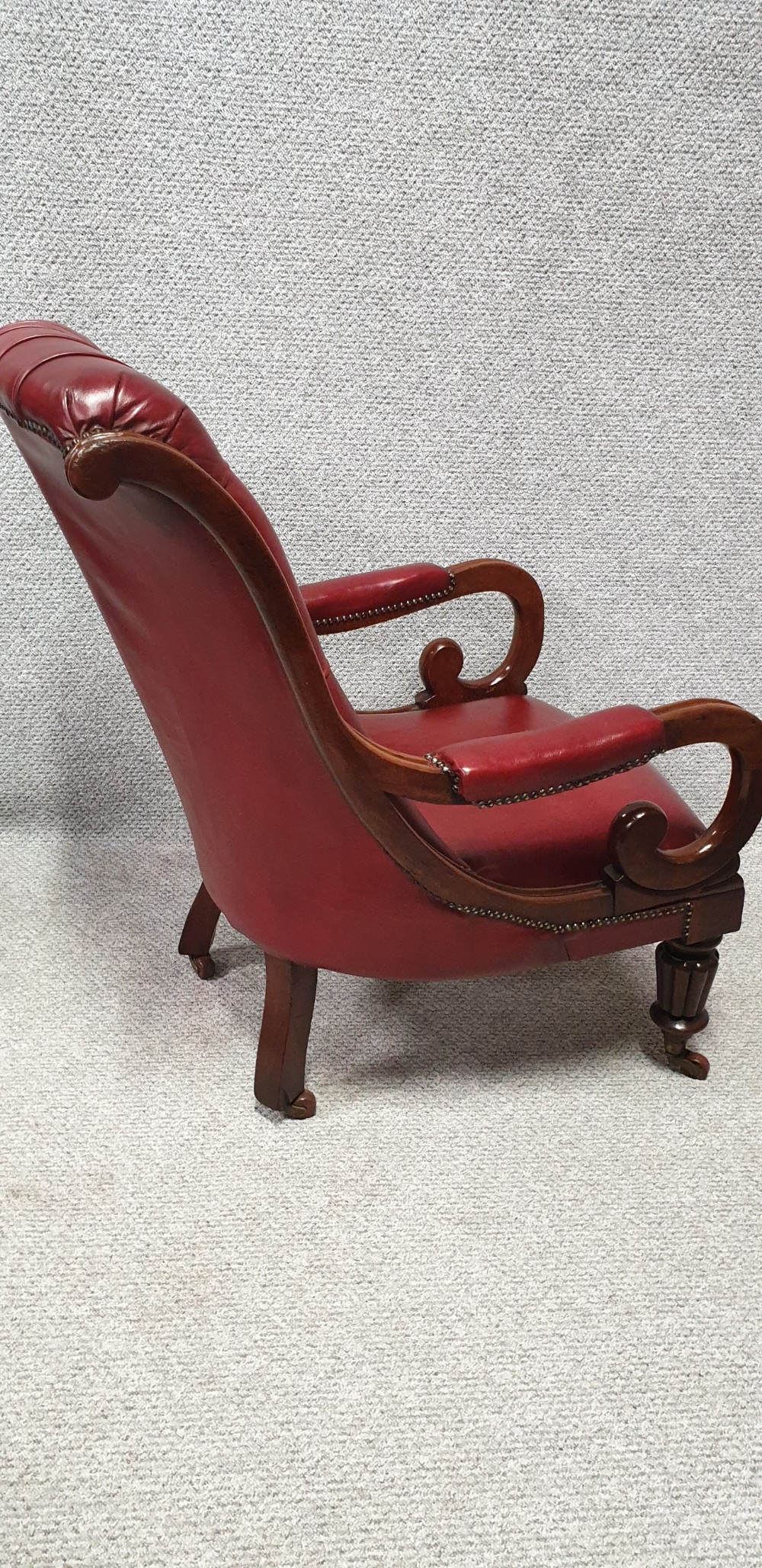 Fabulous William 4th Leather Library Chair  View VI