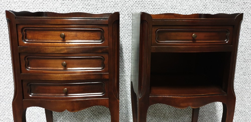 Pair French Mahogany Bedside Cabinets View III