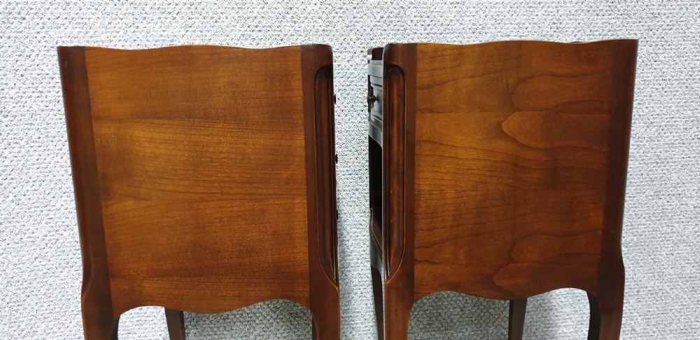 Pair French Mahogany Bedside Cabinets View V