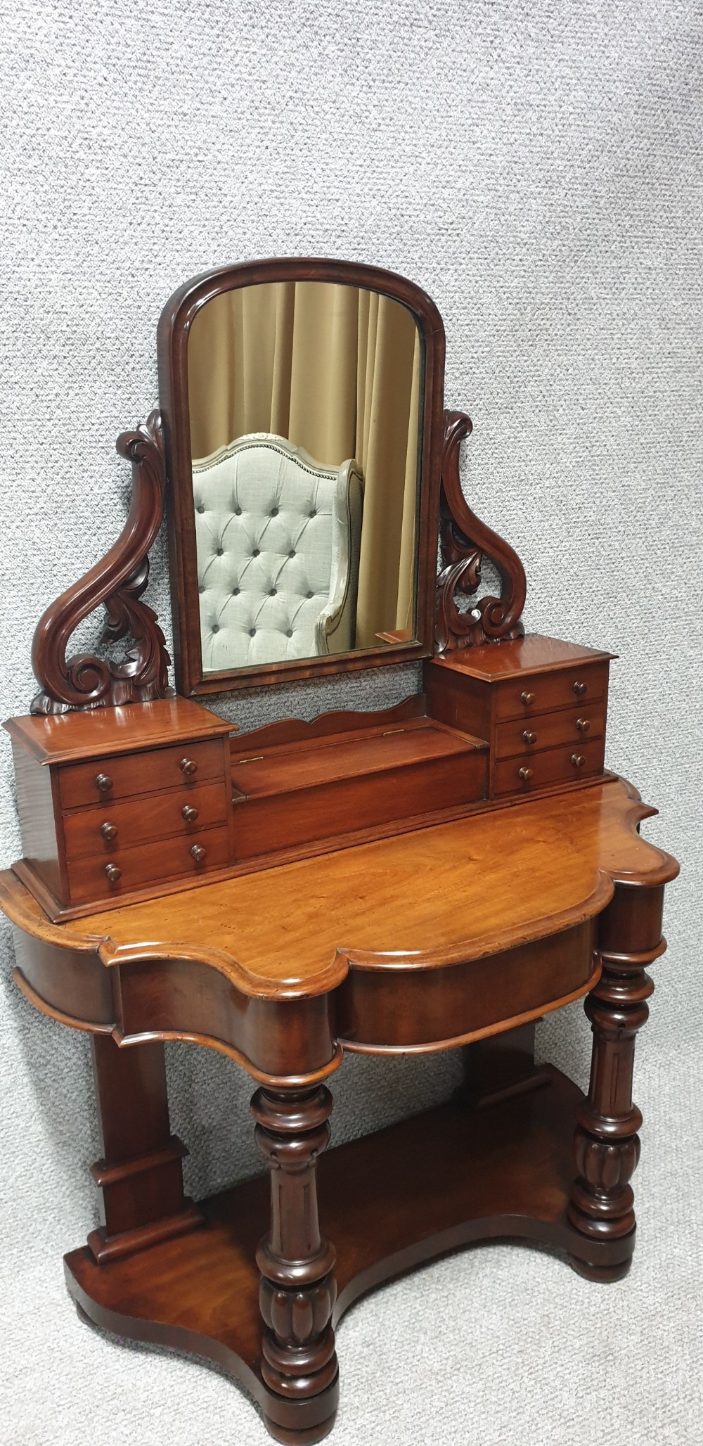Pretty Victorian Mahogany Dressing Table View VIII