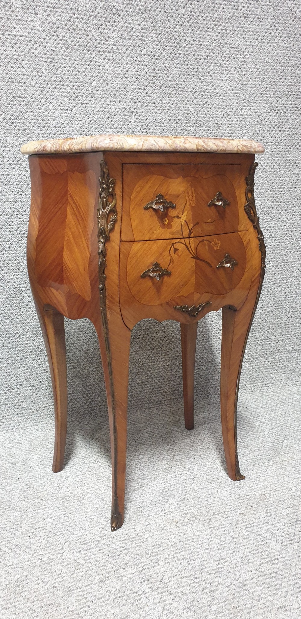 Excellent Pair of French Marquetry Bedside chests View V