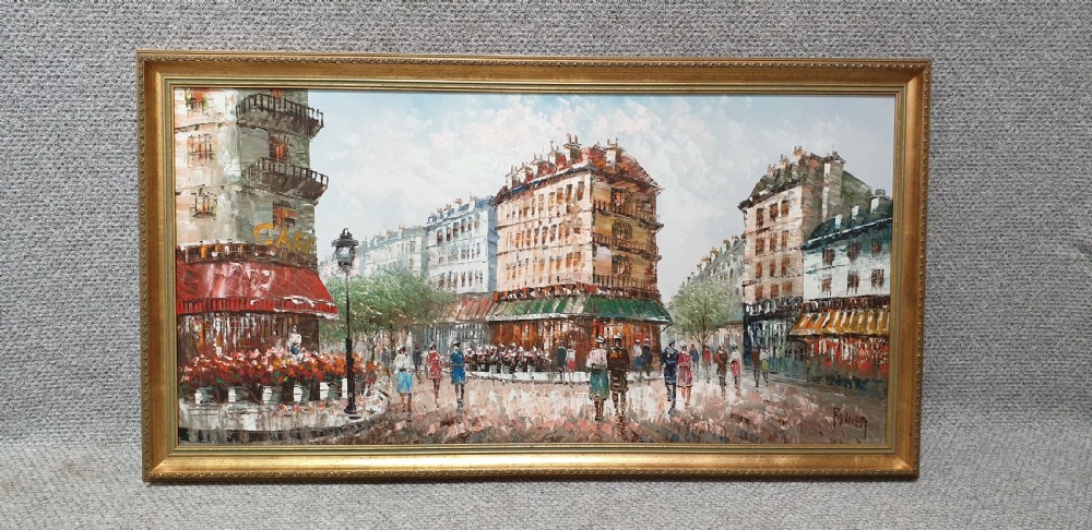 Large French Oil Painting 'Burnett'