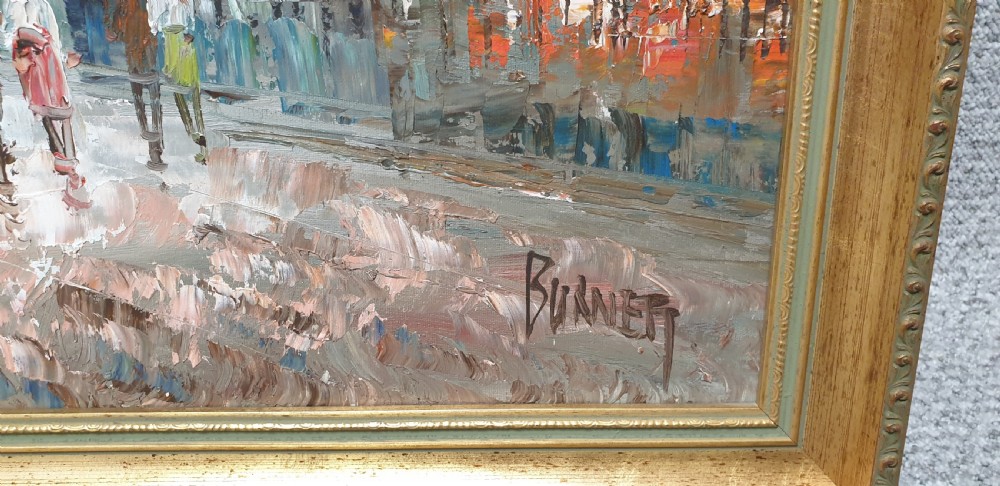 Large French Oil Painting 'Burnett' View II