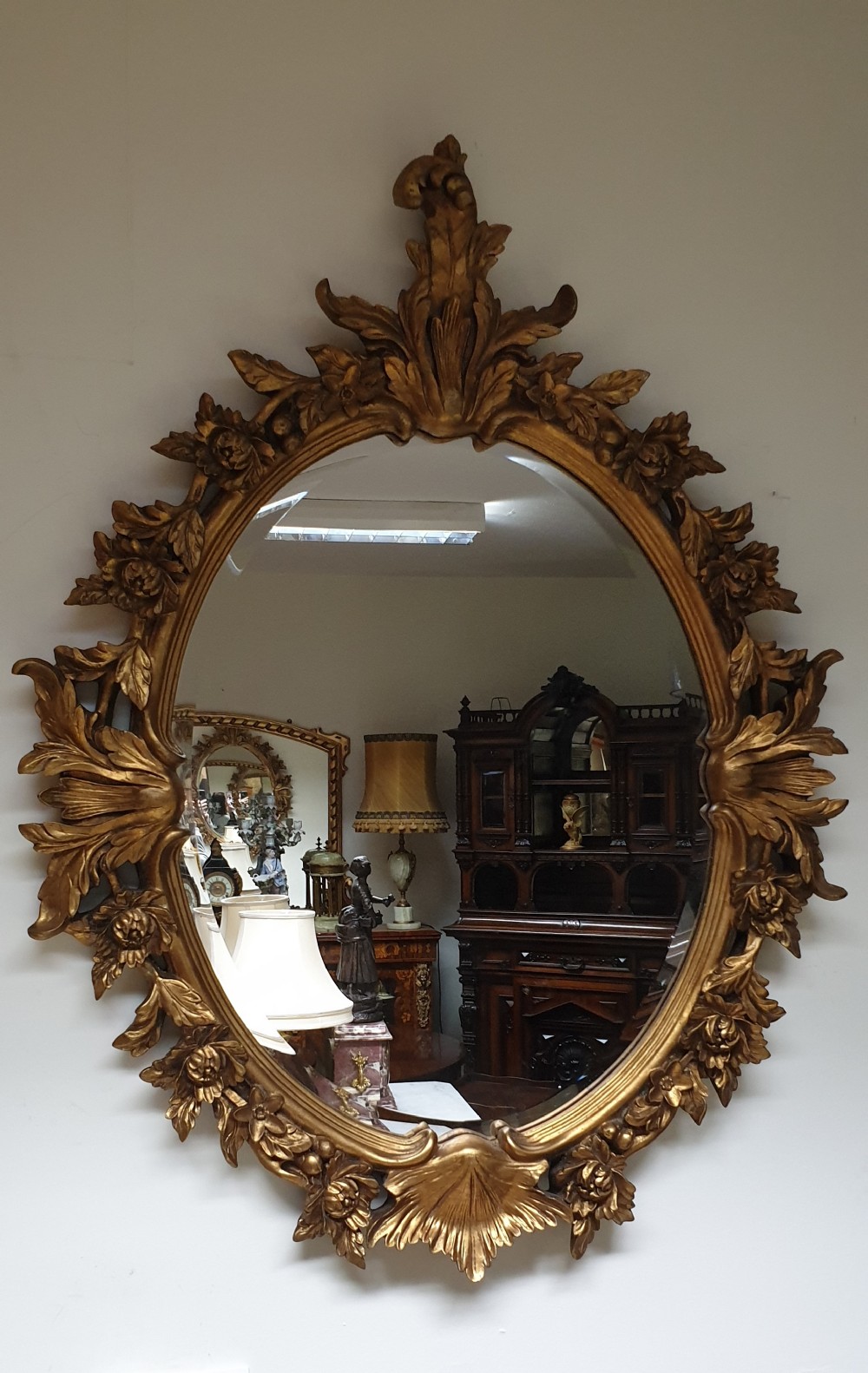 Fabulous Oval Gilt Mirror