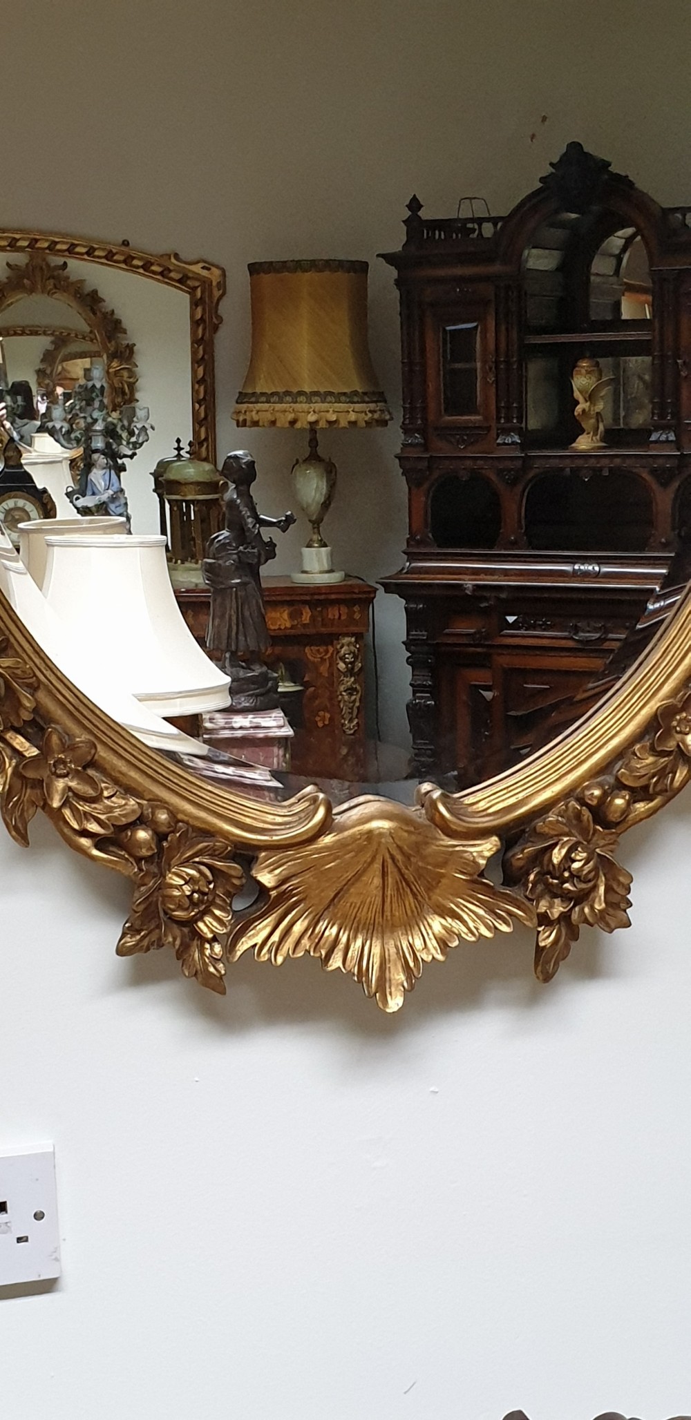 Fabulous Oval Gilt Mirror View III