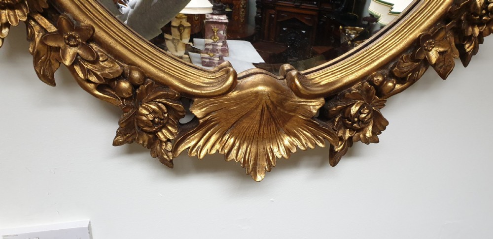 Fabulous Oval Gilt Mirror View IV