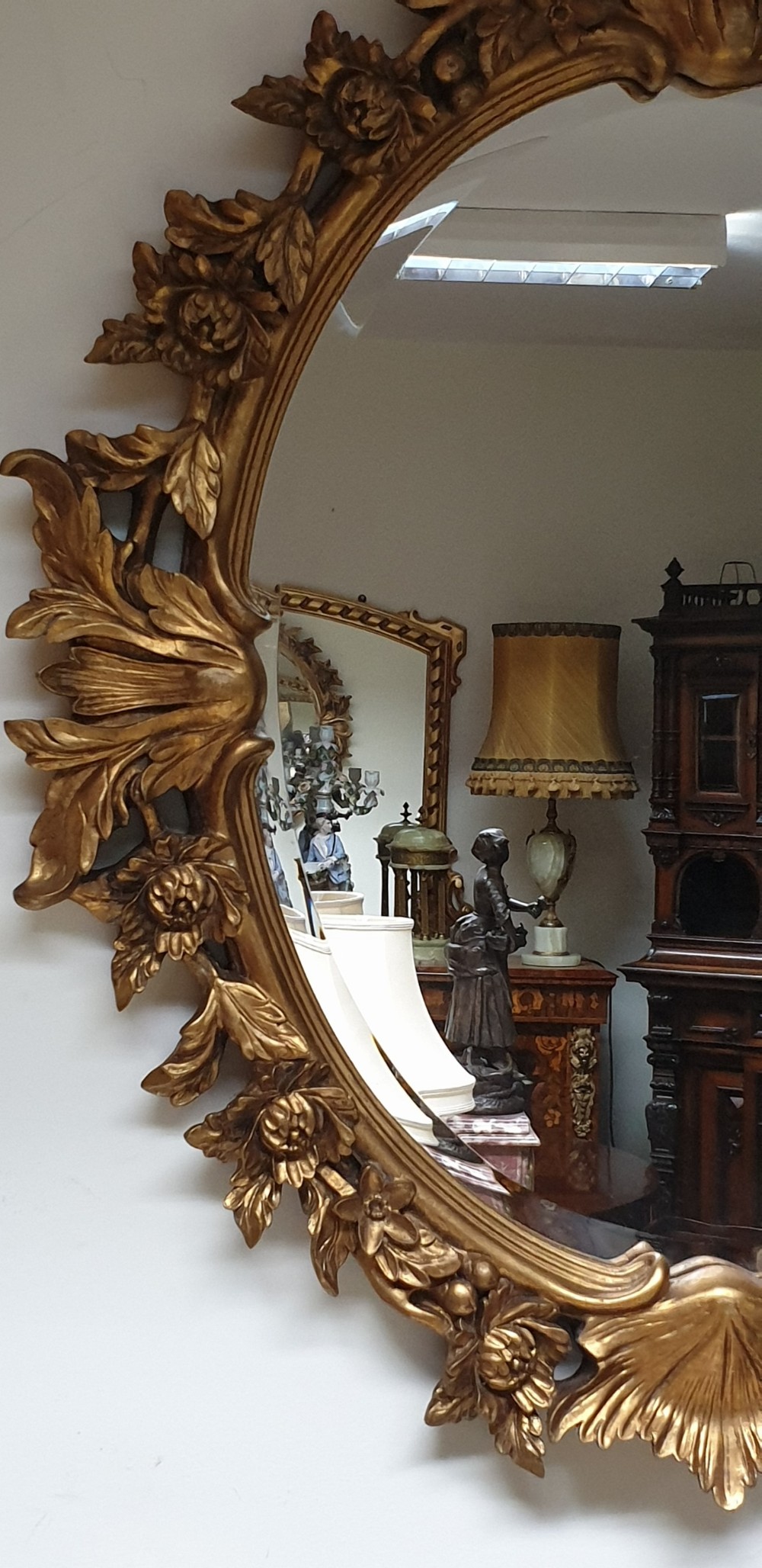 Fabulous Oval Gilt Mirror View IX