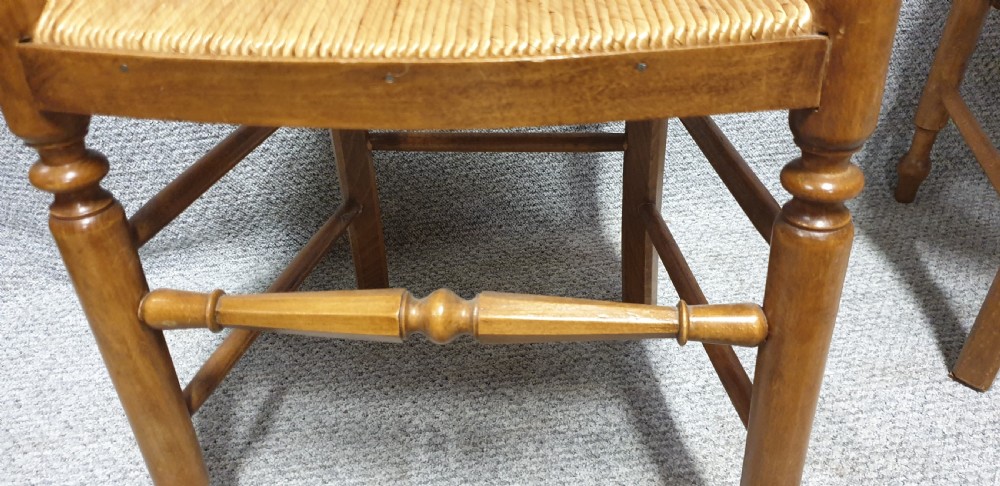 Set Six French Cherry Kitchen Dining Chairs View III