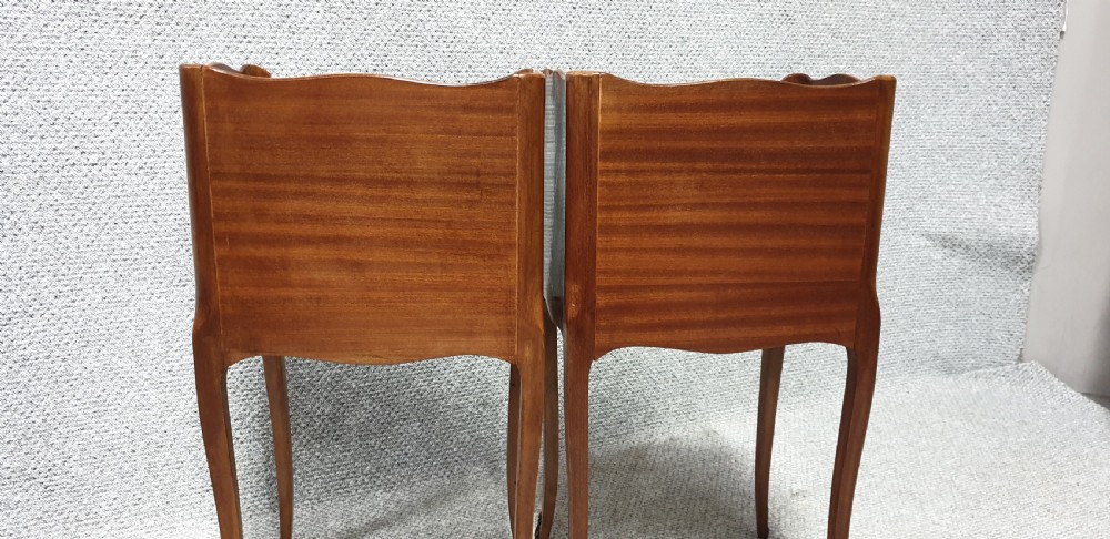 Super Pair French Marquetry Bedside Lamp Chests View VII