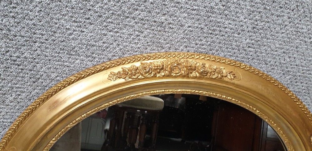 Pretty English Gilt Oval Mirror View IV