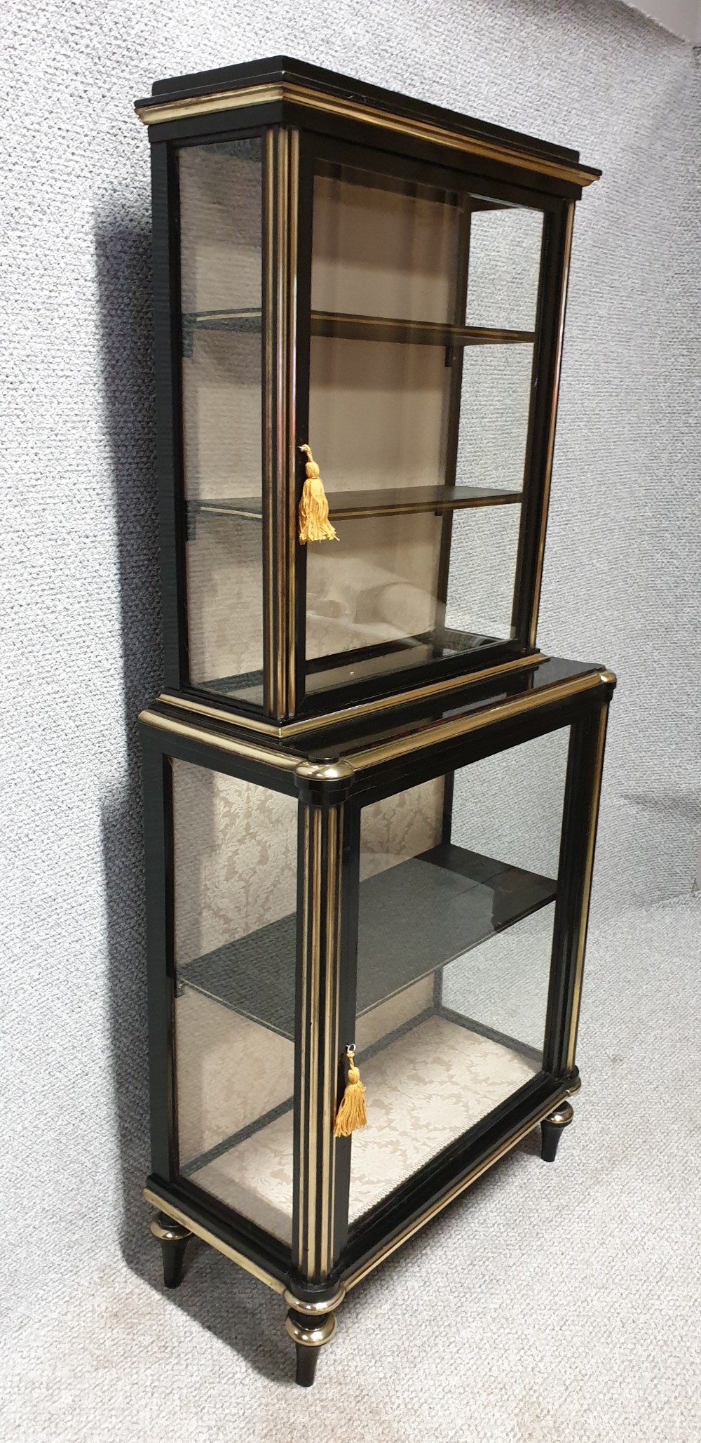French Ebony and Brass Inlaid Display Cabinet View VI