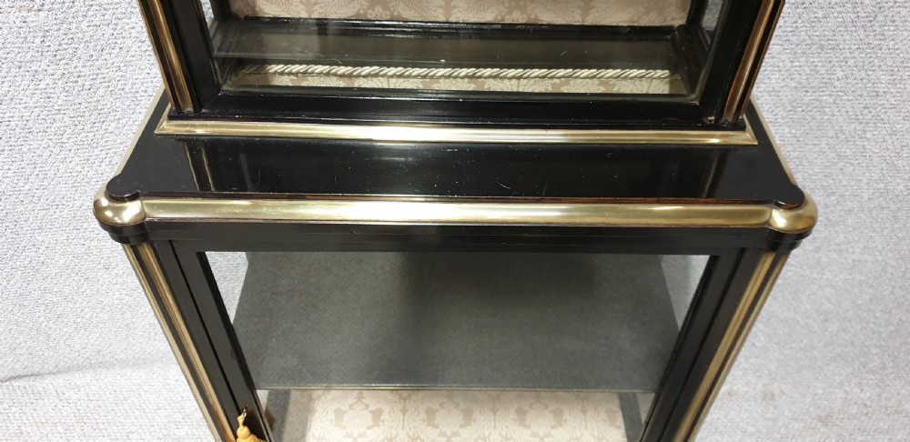 French Ebony and Brass Inlaid Display Cabinet View IX