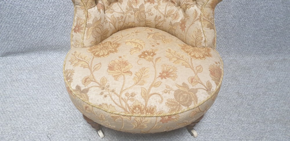 Pretty Victorian Walnut Tub Chair View III