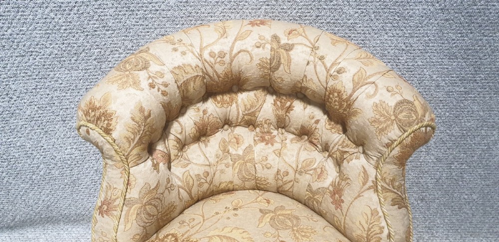 Pretty Victorian Walnut Tub Chair View IV