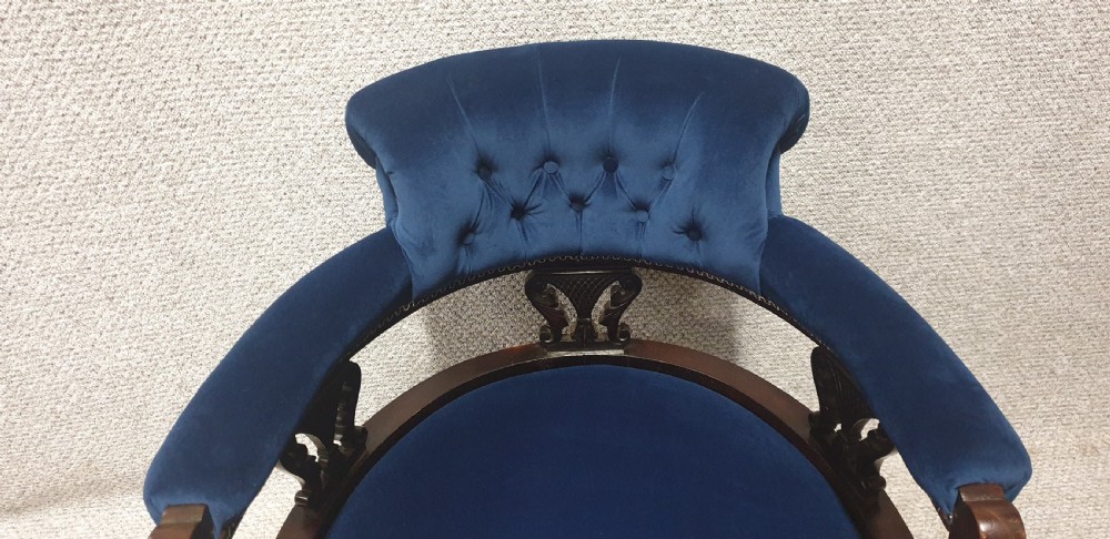 Pair Victorian Mahogany Tub Chairs View VII
