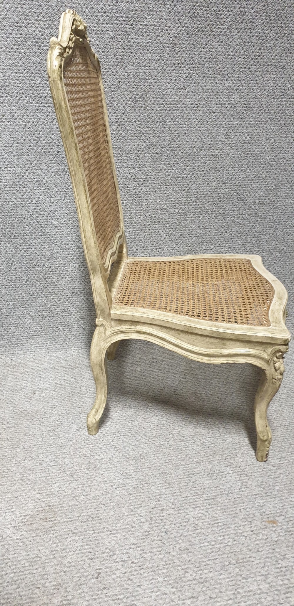 Pair Painted Bergere Sidechairs View II
