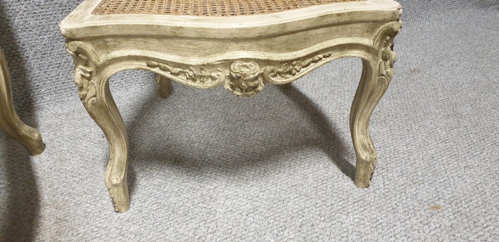 Pair Painted Bergere Sidechairs View IV