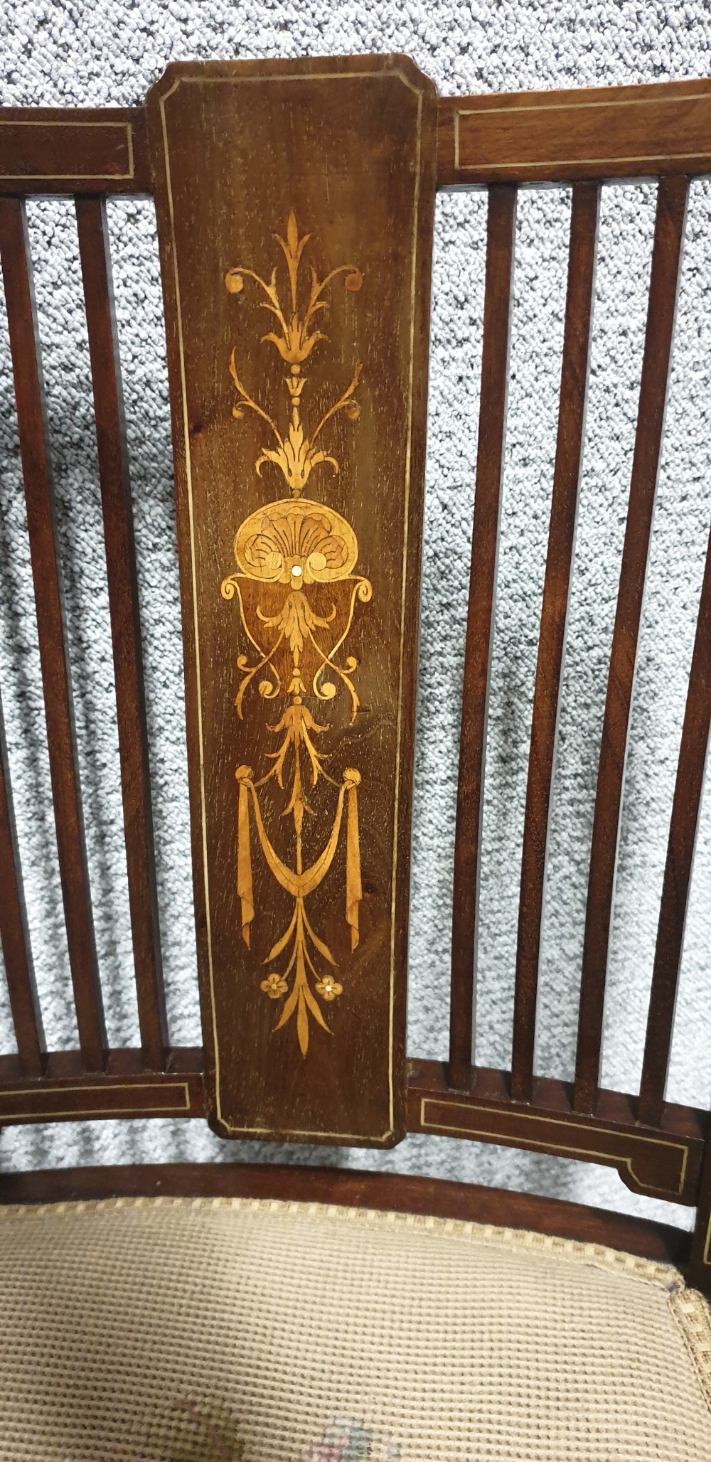 Pair mahogany Inlaid Sidechairs View V