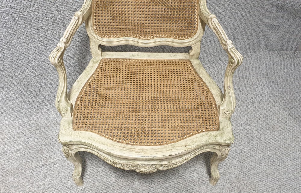 Pair Painted Bergere Armchairs View III