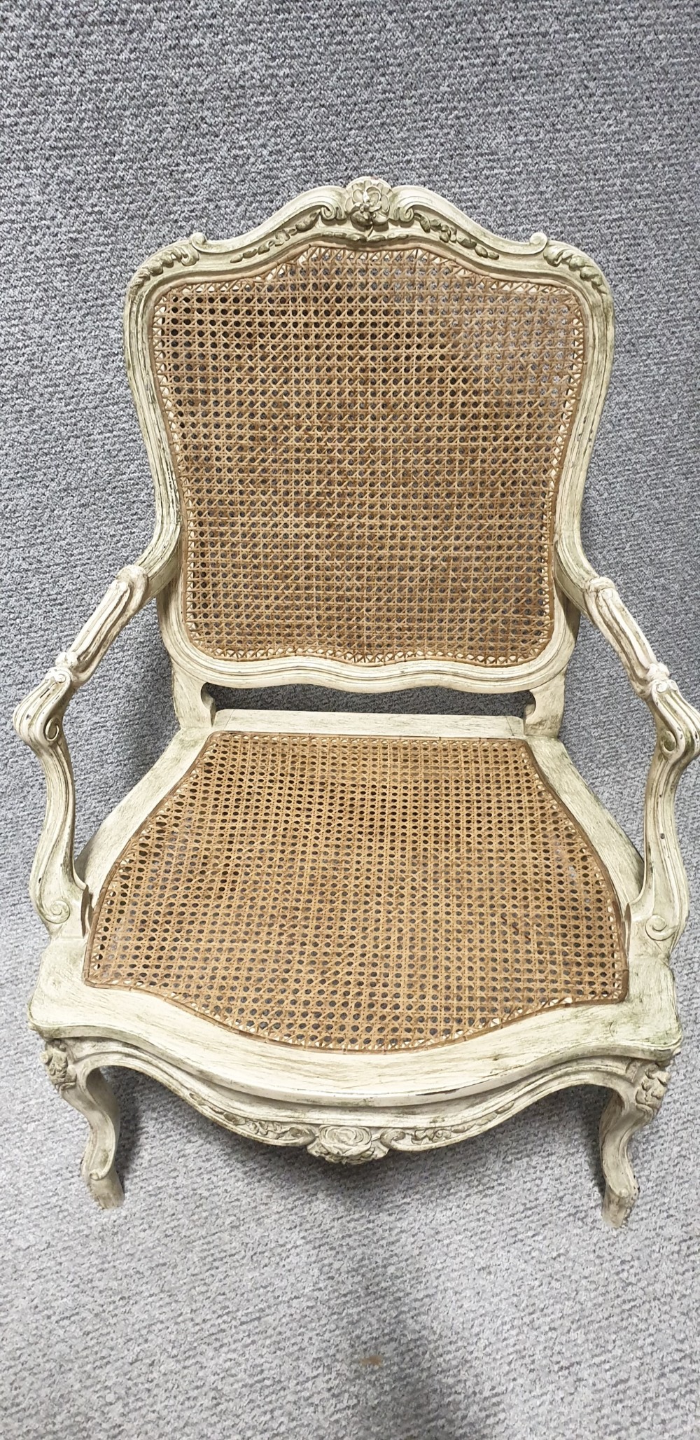 Pair Painted Bergere Armchairs View VIII