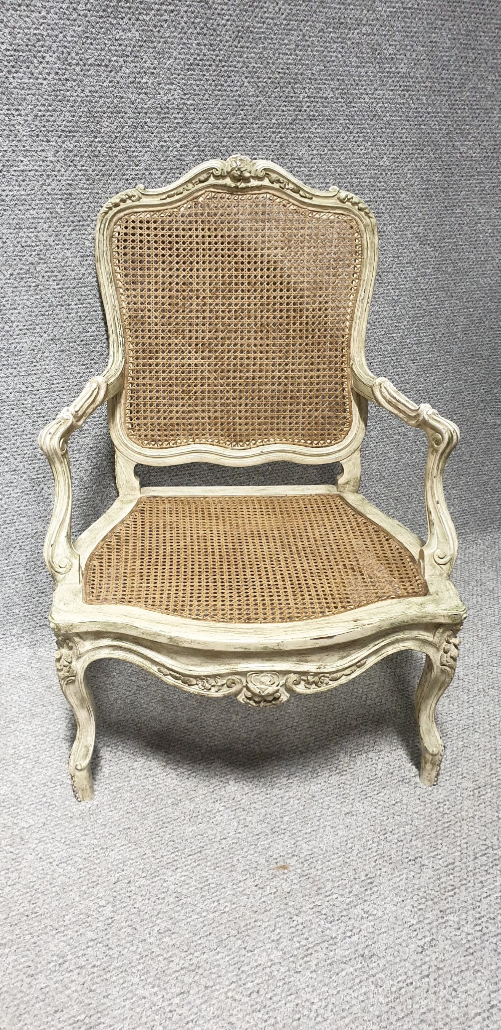 Pair Painted Bergere Armchairs View IX