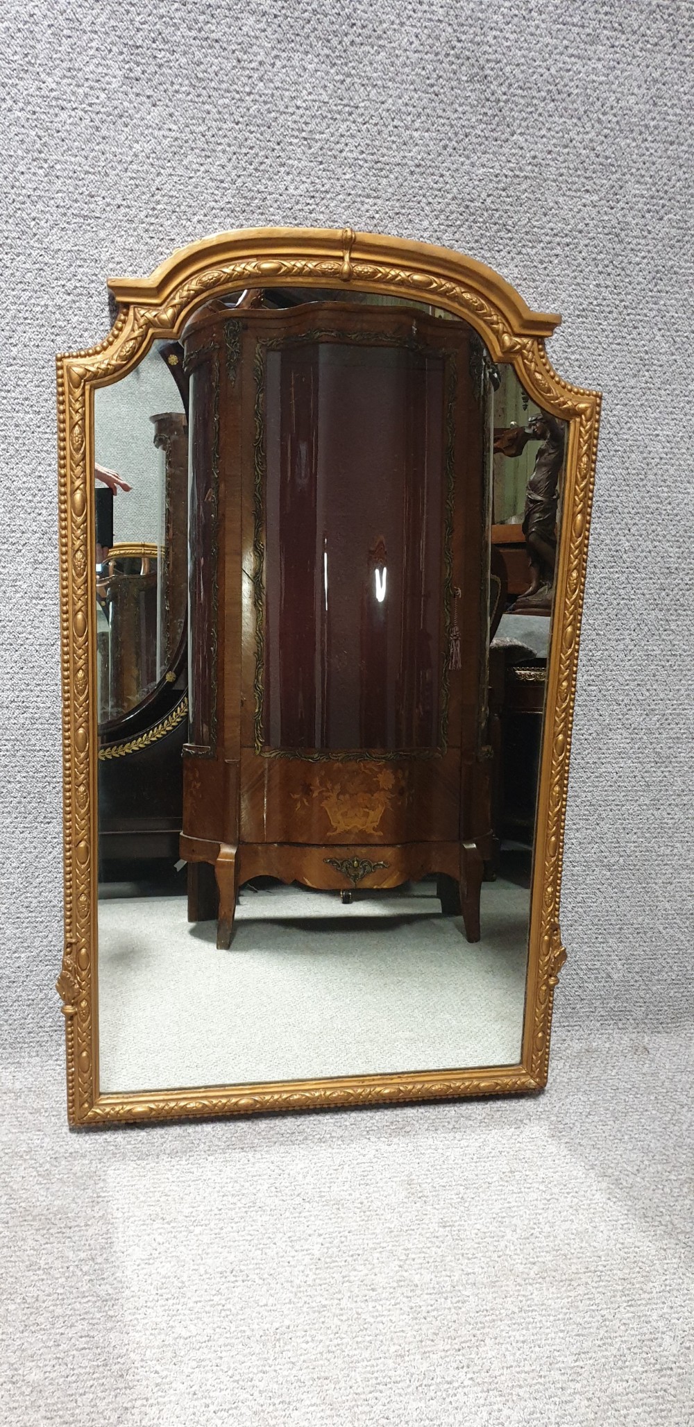 Good English Gilt Arched Top Mirror View VI