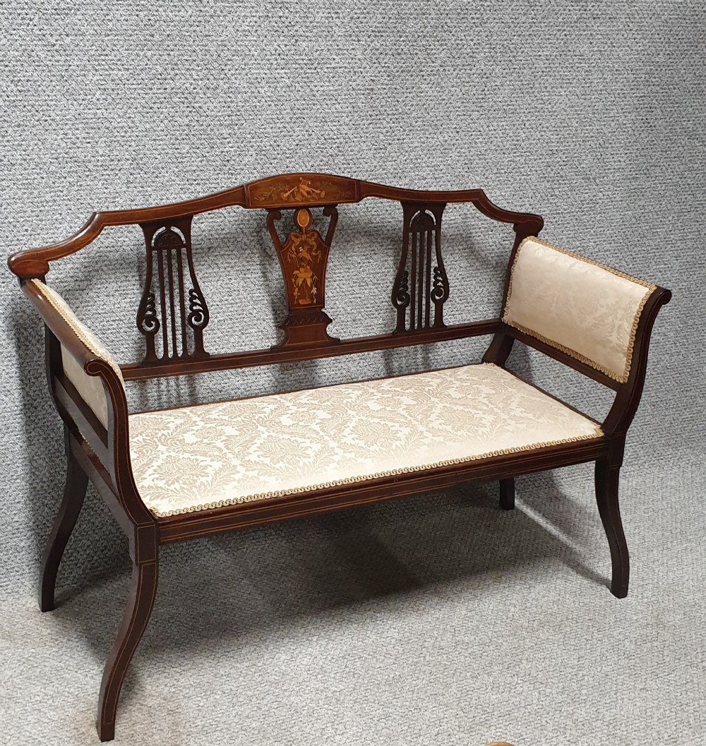 Inlaid Mahogany Window seat