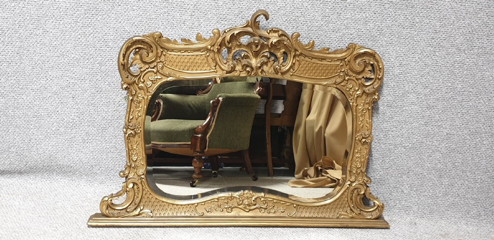 Victorian Gilt Overmantle Mirror View X