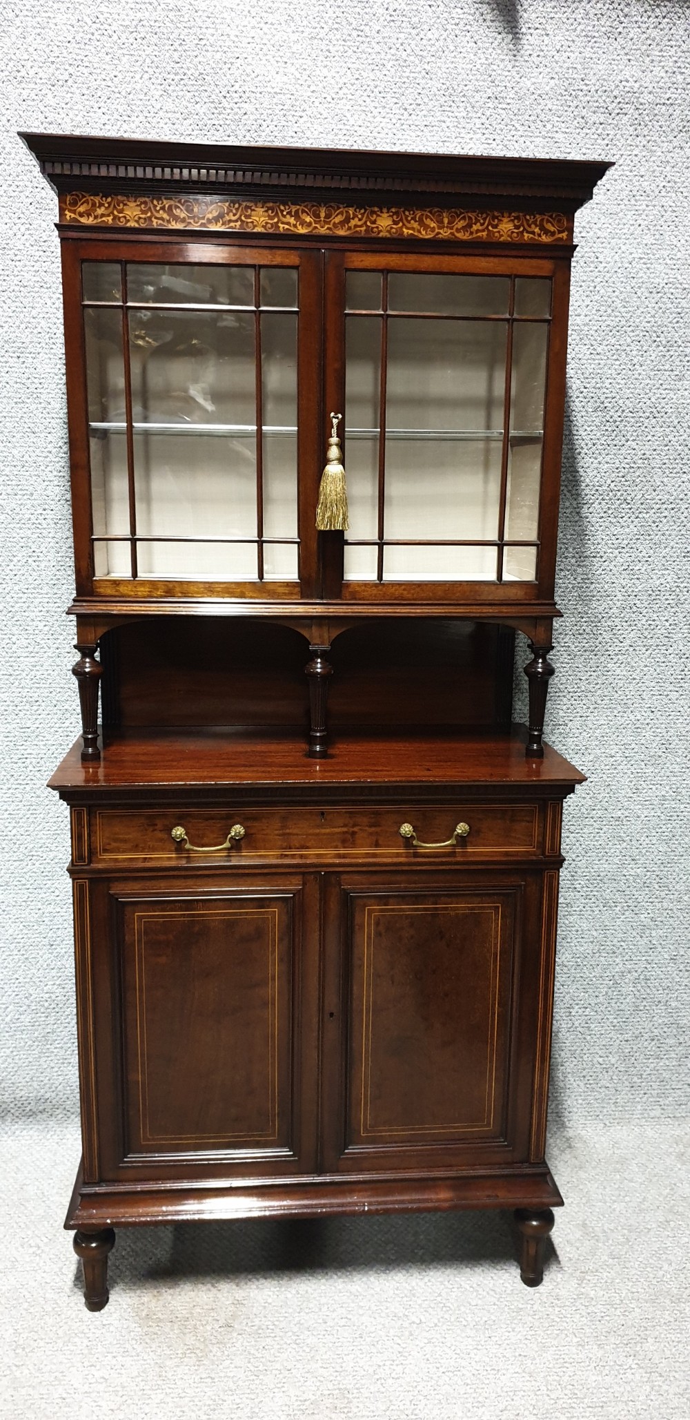 Very Nice Inlaid Mahogany Cabinet View X