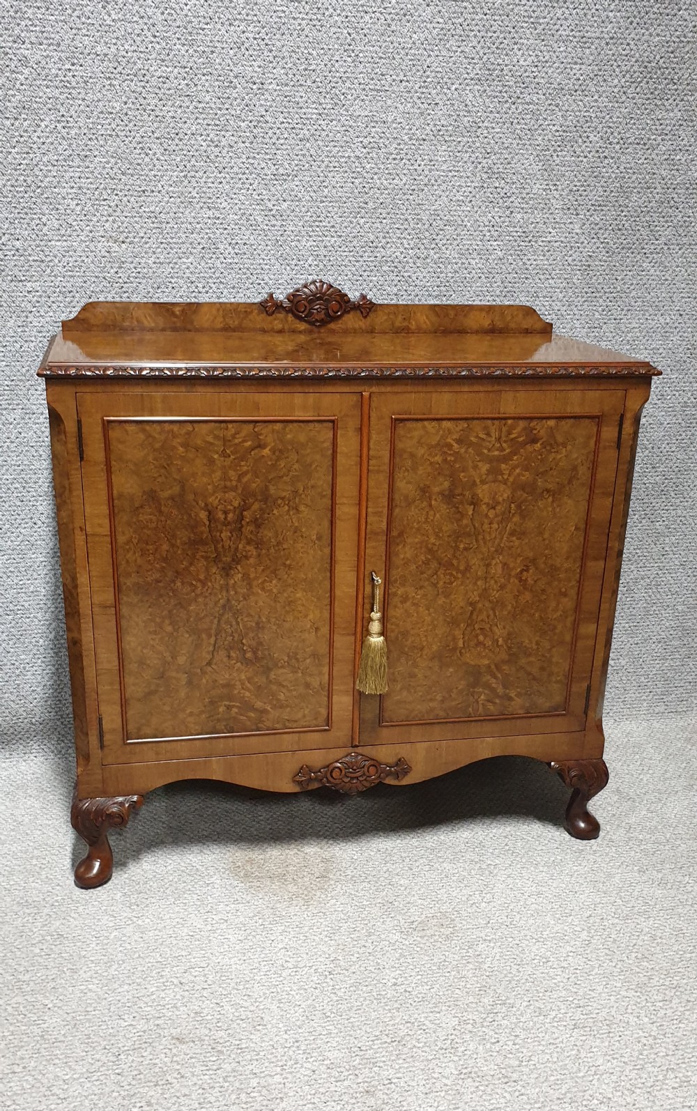 Burr Walnut Side Cabinet