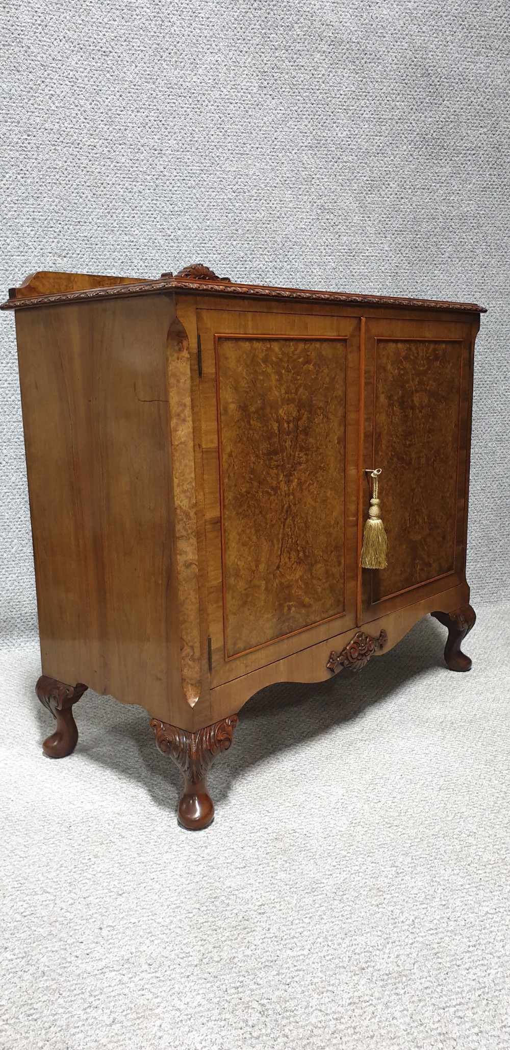 Burr Walnut Side Cabinet View IV