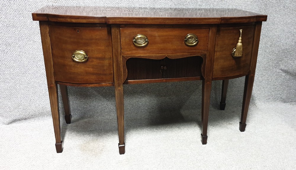 Georgian Mahogany Bowed Sideboard  View XII