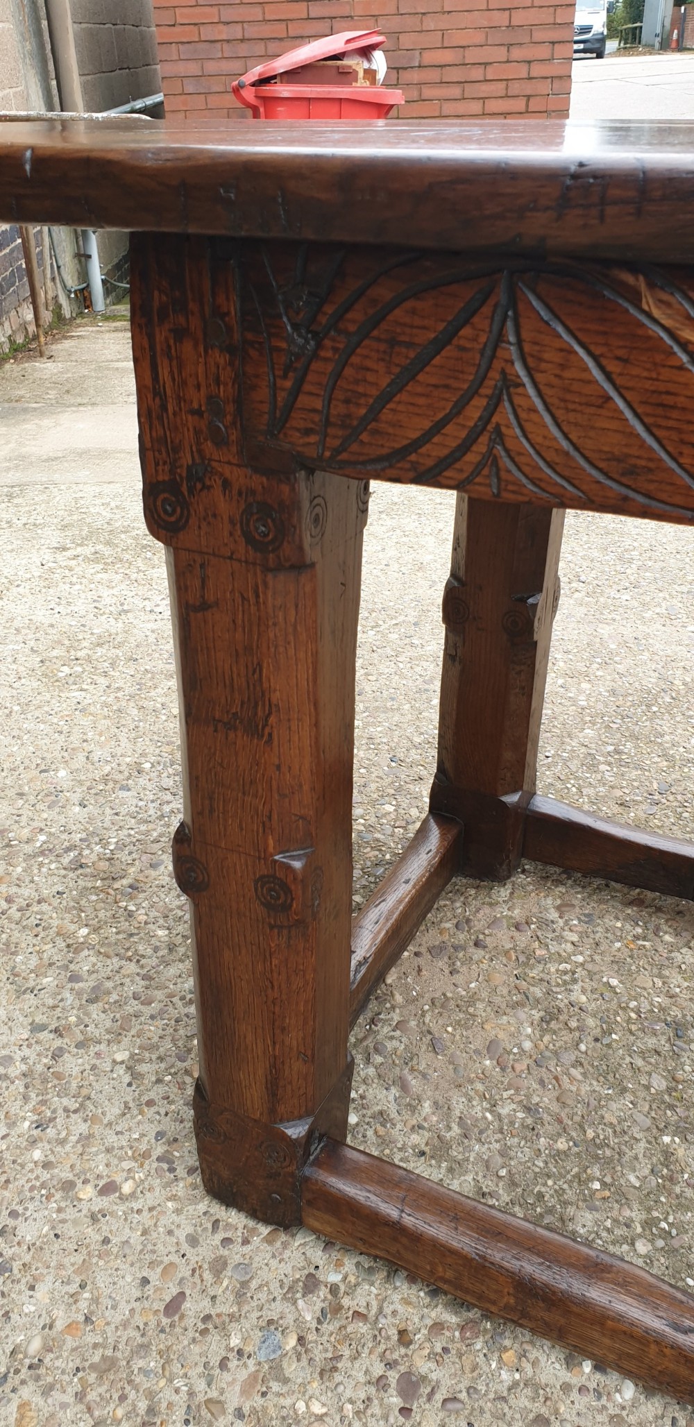 Outstanding C17th Oak  Refrectory Table View IX