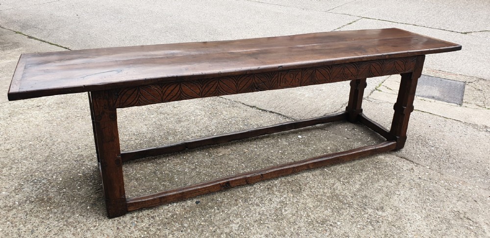 Outstanding C17th Oak  Refrectory Table View XI