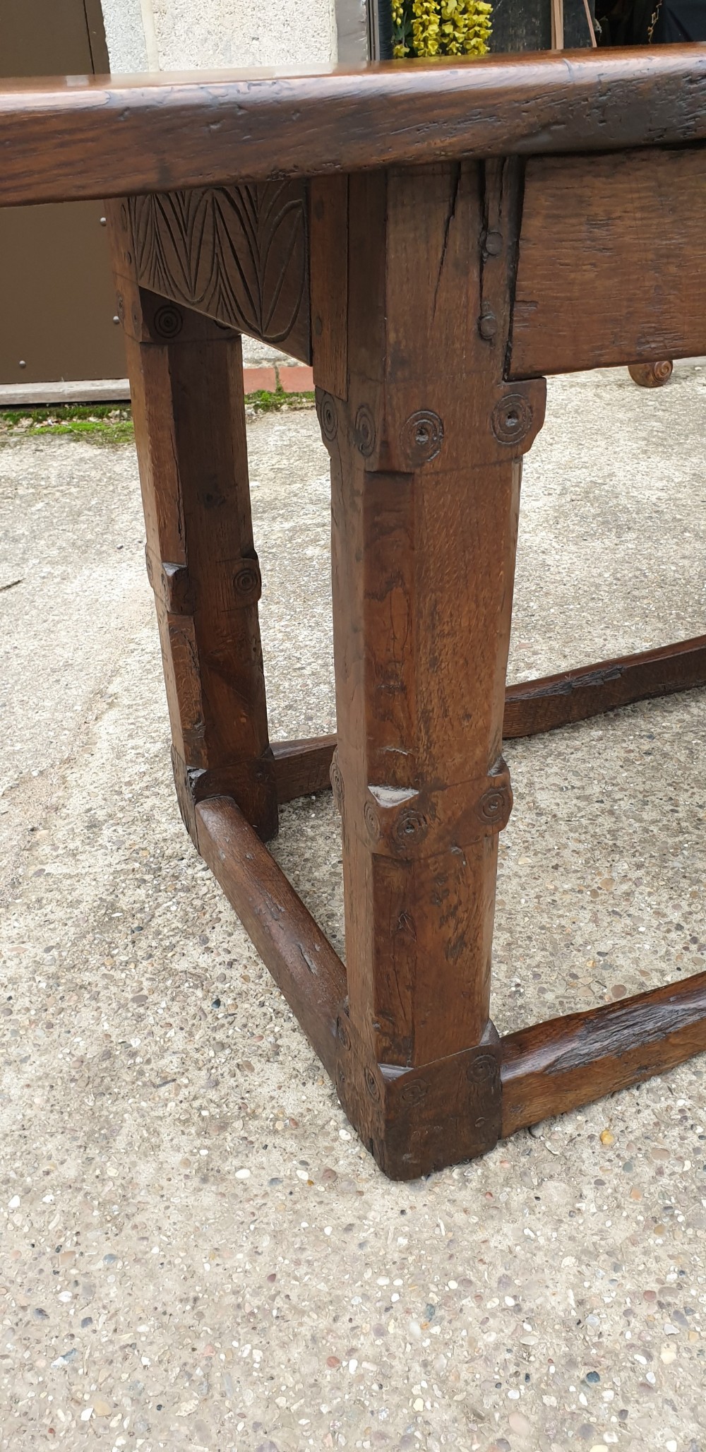 Outstanding C17th Oak  Refrectory Table View XII