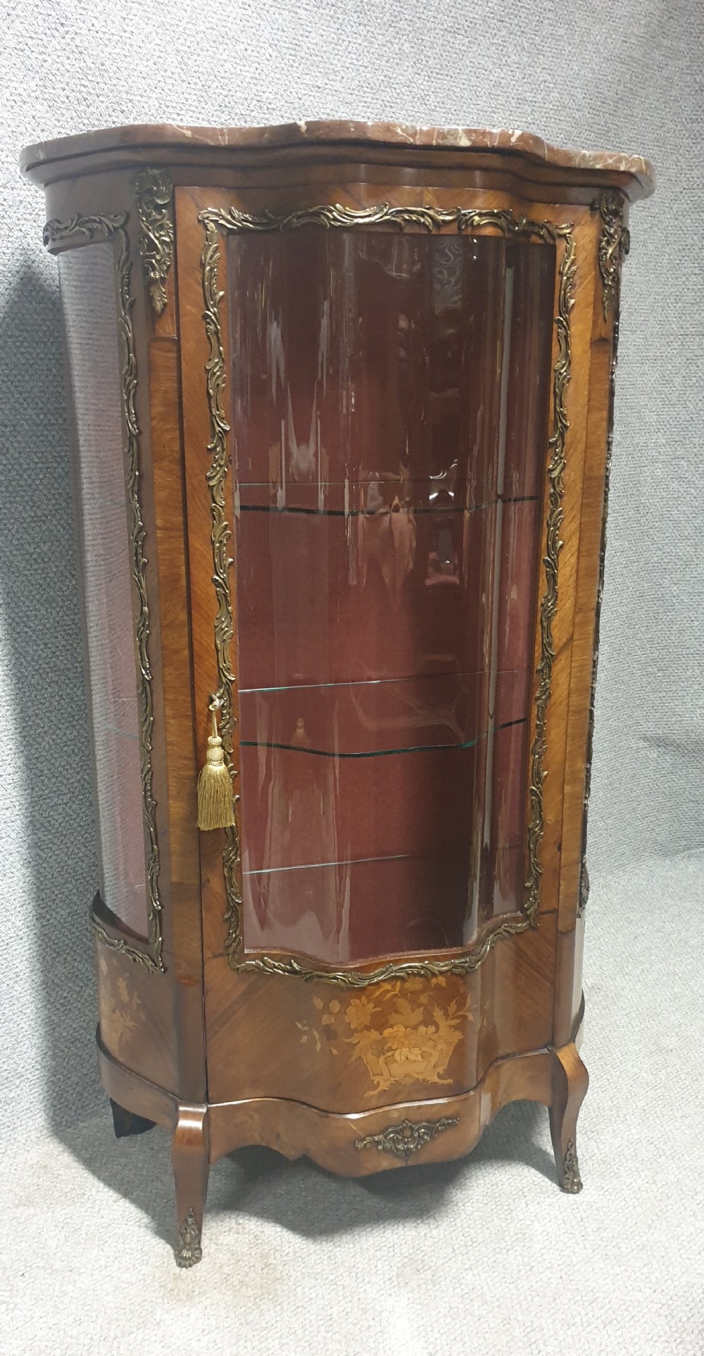 FRENCH MARQUETRY DISPLAY CABINET