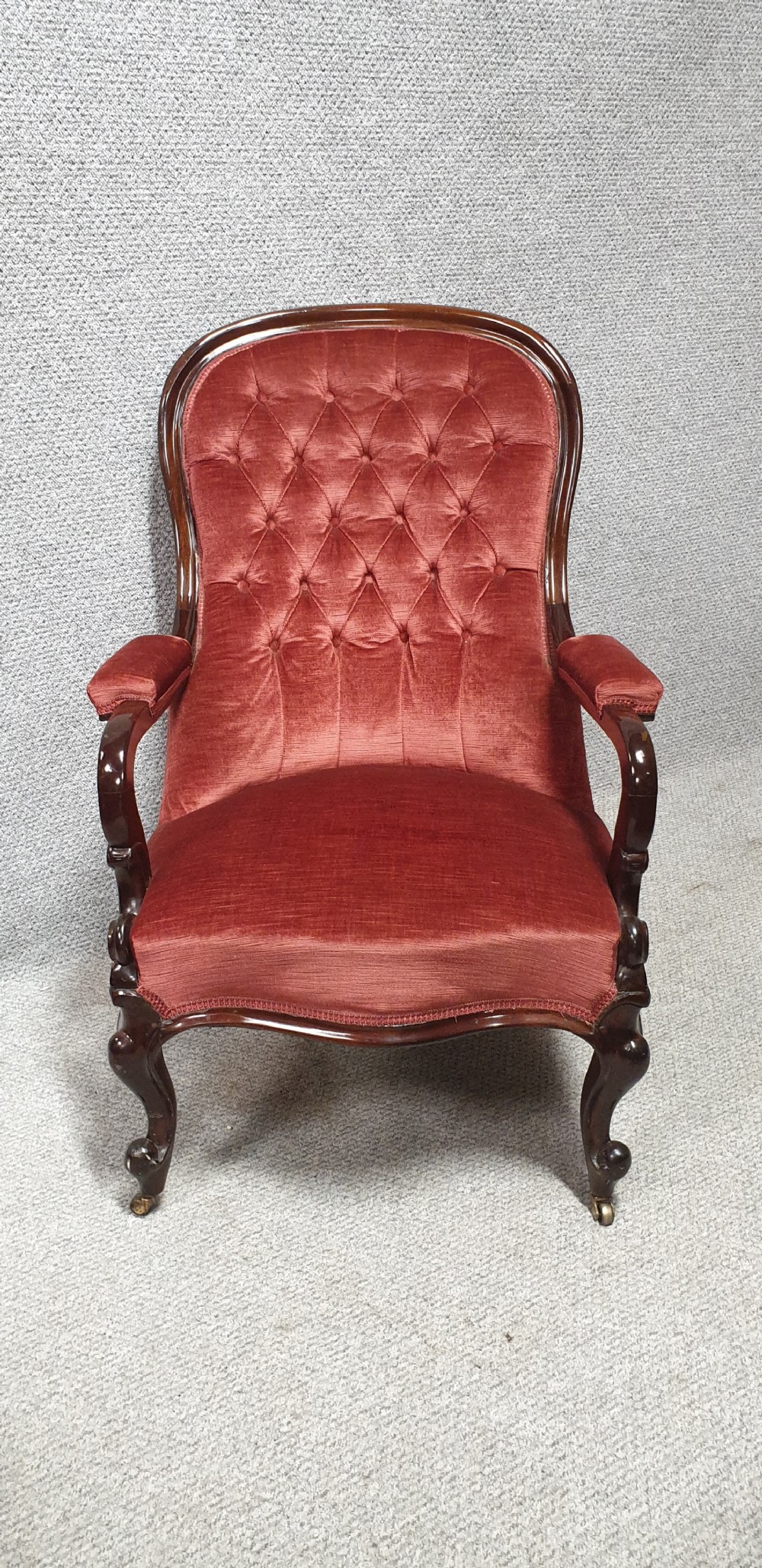 Early Victorian Spoon Backed Armchair 
