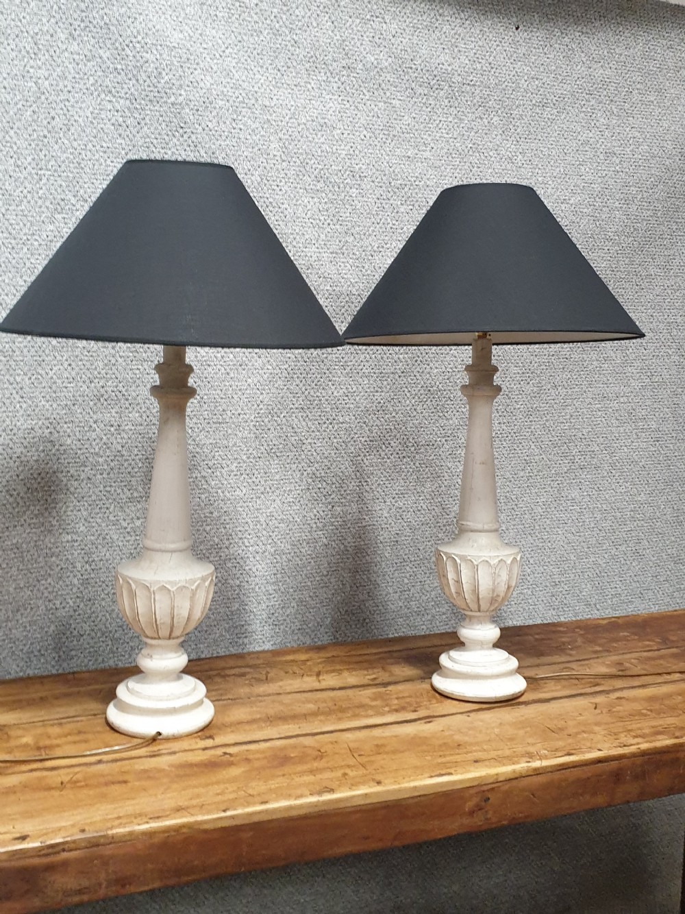Pair Of French Painted Lamps