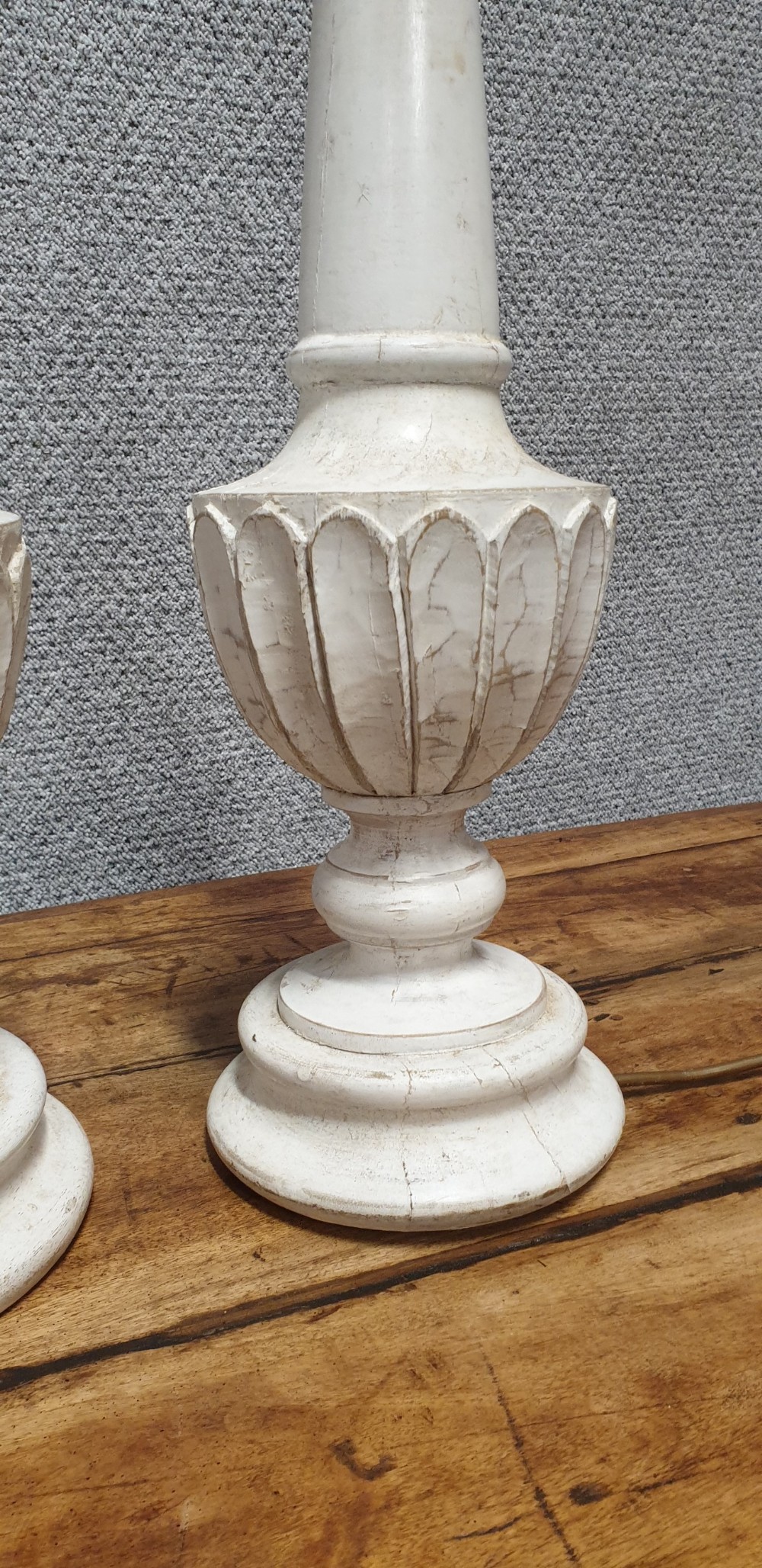Pair Of French Painted Lamps View II
