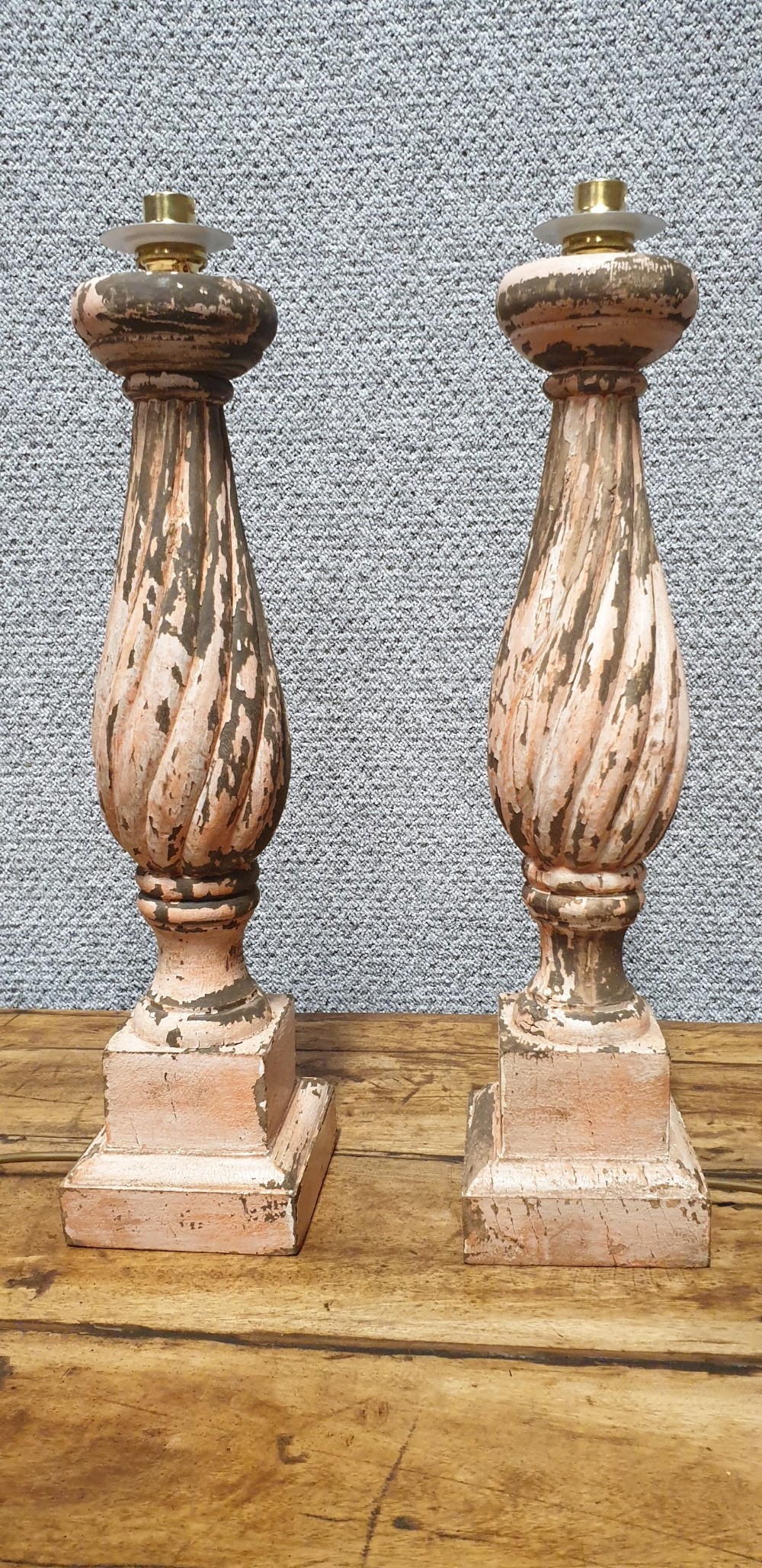 Pair French Painted Table Lamps View III
