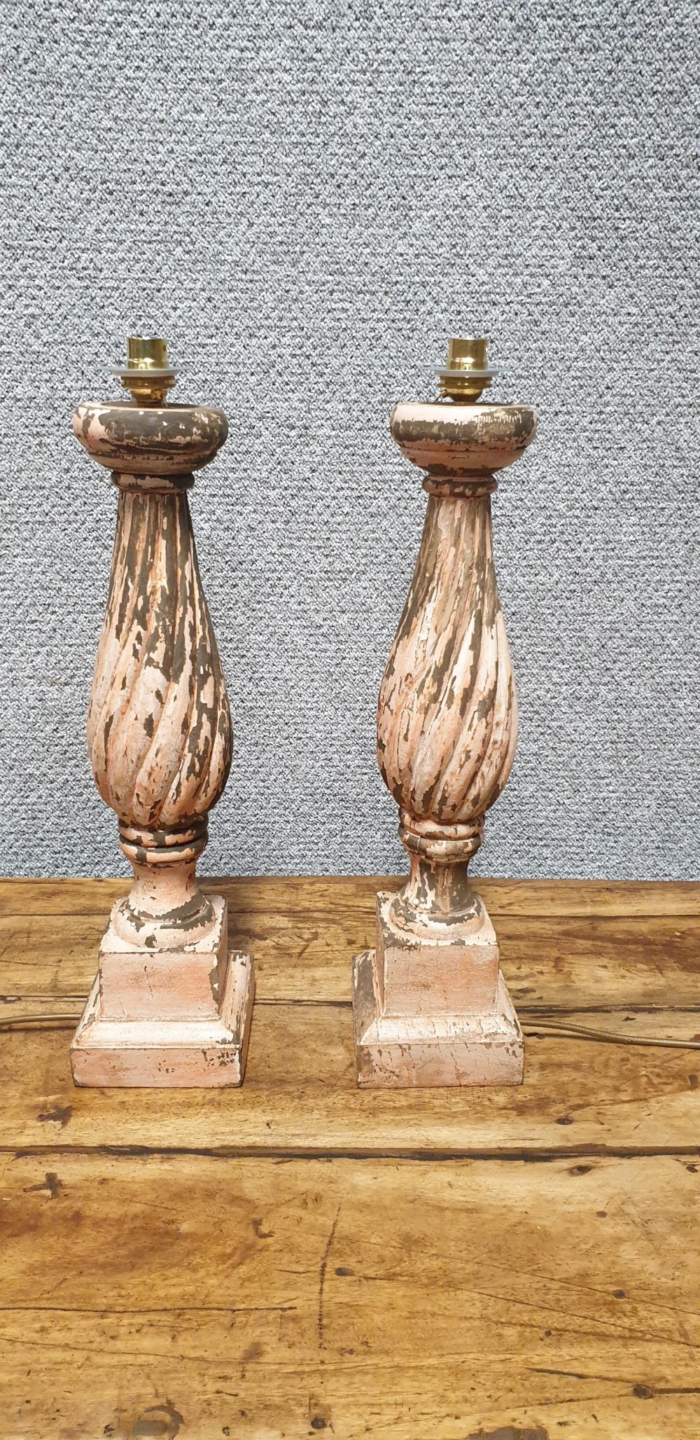 Pair French Painted Table Lamps View IV