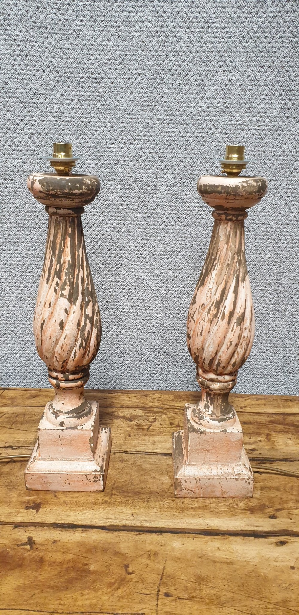 Pair French Painted Table Lamps View V