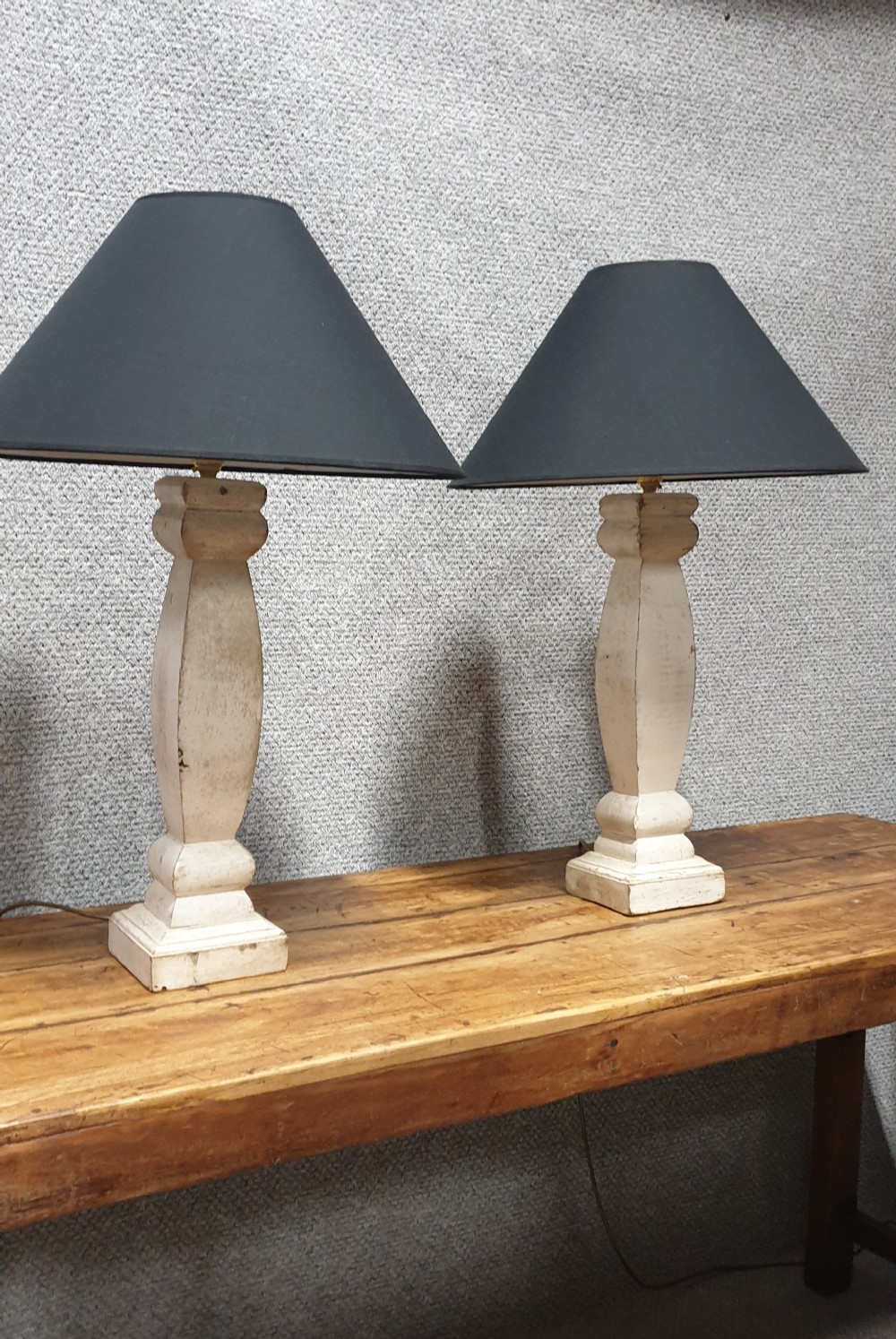 Pair French Painted Table Lamps