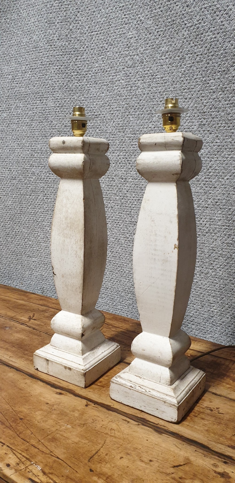 Pair French Painted Table Lamps View III